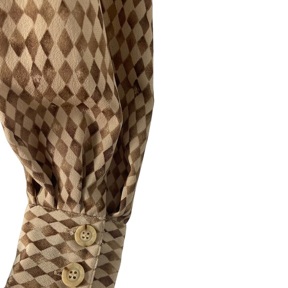 Vintage Jones New York Button Down Blouse Brown Size 4 - Picture 3 of 6